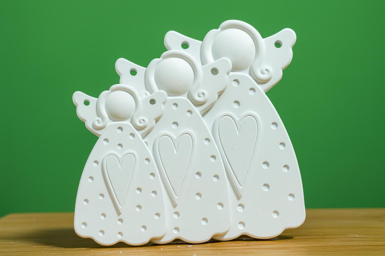 PerfectStone Angyalcsalád gipsz dekor – kézműves beltéri dísztárgy