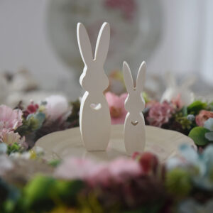 Nyuszi család húsvéti nyuszi dekor szett minimalista gipsz nyúl figurák